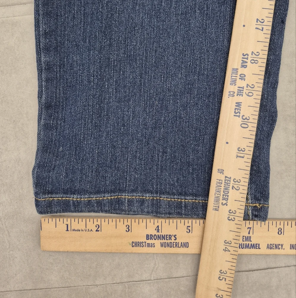 Style & Co Core jeans women's 12 Long dark wash rail straight stretchy high rise - Picture 7 of 16